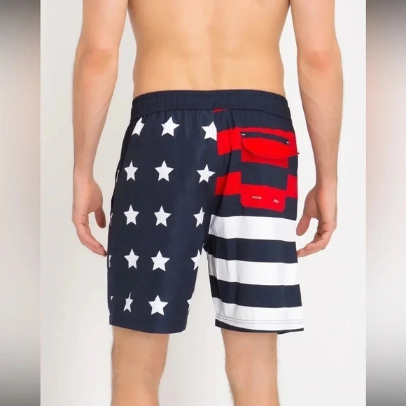 NWT U.S. Polo Assn Men’s US Flag Swim Trunks - Picture 2 of 5